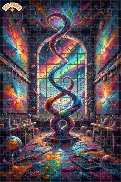Teona Ahşap Rainbow Art Workshop Double Layer Framed Wooden Puzzle 250 Pieces...