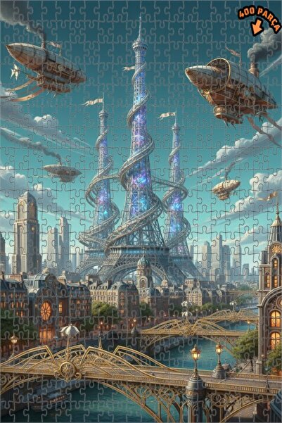 Teona Ahşap لغز خشبي مؤطر ذو طابقين من سلسلة فن باريس الساخيستايليين، 400 قطع...