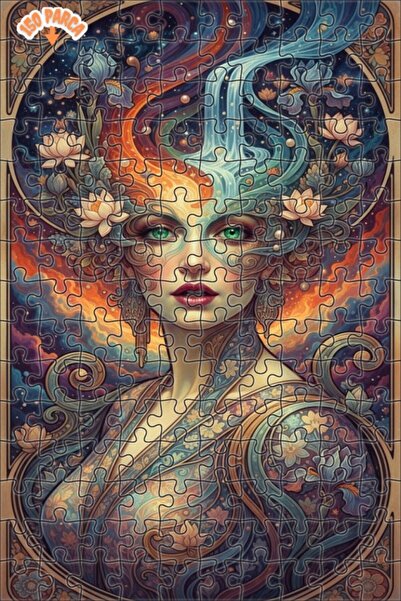 Teona Ahşap لغز خشبي بتصميم مستوحى من فن زهرة الروح القديمة المتفتحة، 150 قطع...