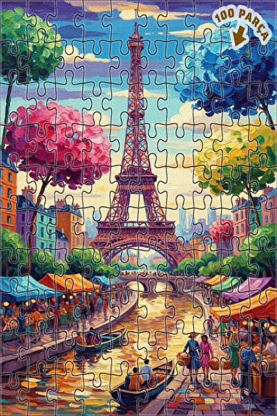 Teona Ahşap لغز خشبي مؤطر ذو طابقين على شكل نهر سين في باريس 100 قطعة 25x25