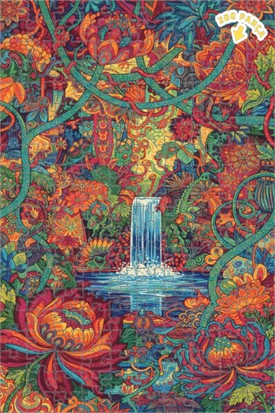 Teona Ahşap شلال الغابة الغامضة ذو الإطار الخشبي ذو الطابقين مع رسم ملون 200 ...