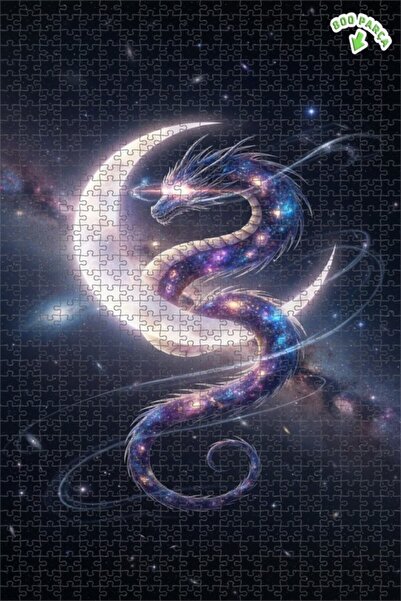 Teona Ahşap لغز فني للتناغم بين التنين الكوني وضوء القمر 800 قطعة 70x50