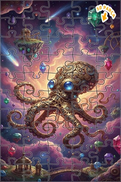 Teona Ahşap لغز خشبي ميكانيكي على شكل أخطبوط جالاكسي كريستال مطلي بالزيت ذو ط...