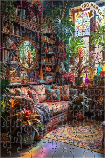 Teona Ahşap لغز خشبي بإطار مزدوج الطبقات من بوهيم رينك كومبوش، 100 قطعة، 25×25