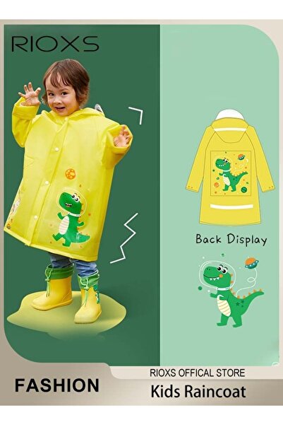 RIOXS معطف واق من المطر للأطفال الأولاد والبنات الصغار مع غطاء حقيبة مدرسية، ...
