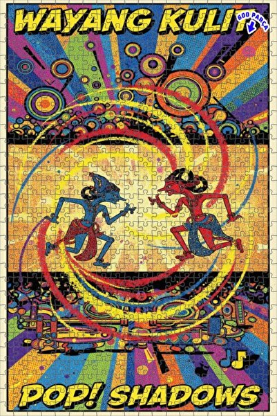 Teona Ahşap Wayang Kulit Pop Art Look Double Layer Framed Wooden Puzzle 600 P...
