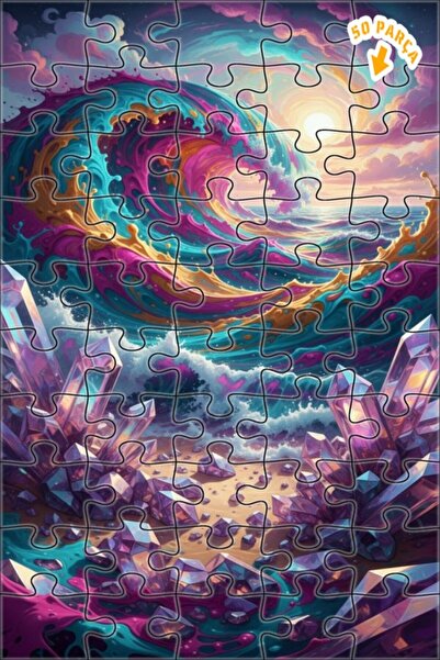 Teona Ahşap لغز خشبي مؤطر من كريستال ويف آرت مكون من طبقتين 50 قطعة مقاس 15x25