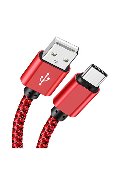 Choice كابل شحن USB A إلى Type C أحمر بطول 1 متر، شاحن سريع 2 أمبير، كابل بيا...