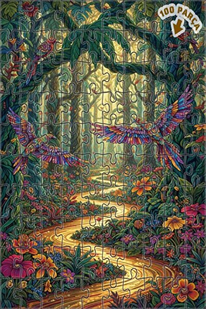 Teona Ahşap لغز خشبي ملون على شكل ببغاء مجنح من سيلو الغابة ذو طبقتين 100 قطع...