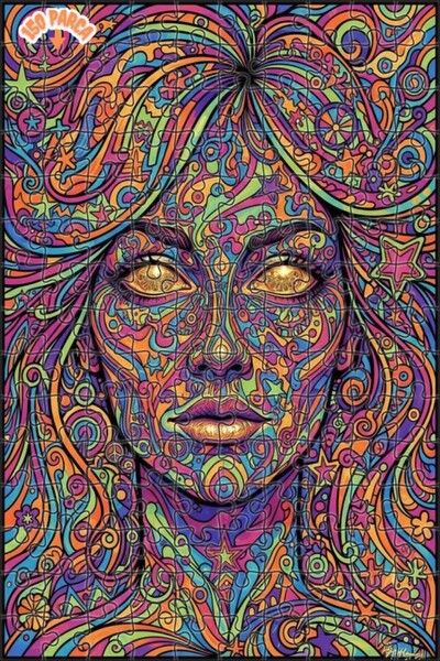 Teona Ahşap لغز خشبي بإطار مزدوج الطبقات بمظهر لوحة زيتية لوجه امرأة بتأثيرات...