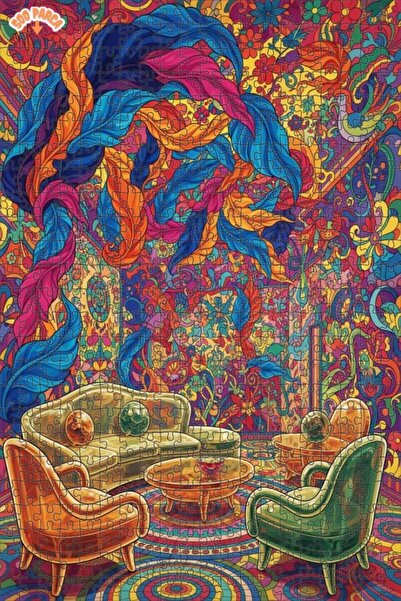 Teona Ahşap لغز خشبي ملون بتصميم فني بوهيمي من هيبنوتيك سالون، ذو طبقتين، 500...