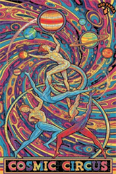 Teona Ahşap لغز خشبي مؤطر بطبقتين بتصميم رسم زيتي لسيرك كوزميك، 400 قطعة، 35x...