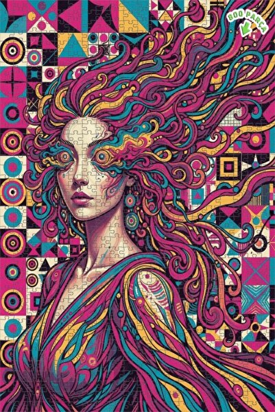 Teona Ahşap لوحة فنية تصور امرأة بتأثيرات سحرية، تشبه اللوحات الزيتية، بإطار ...