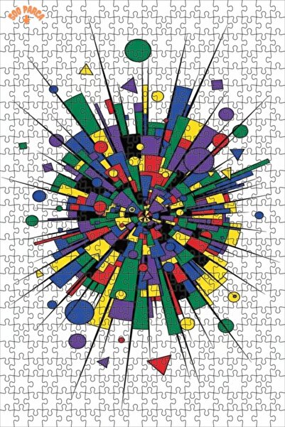 Teona Ahşap Geometric Explosion Double Layer Framed Wooden Puzzle 500 Pieces ...