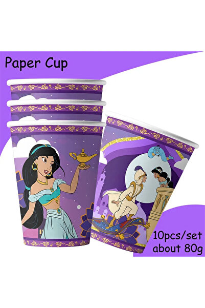 Choice أكواب سعة 9 أونصة، 10 قطع، زينة حفلات عيد ميلاد ياسمين الأميرة علاء ال...