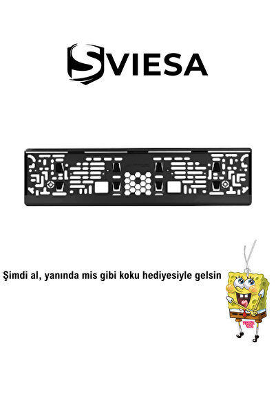 Sviesa Plaka Parlak Siyah Plakalık Araba Plaka Çerçevesi 1 Adet Siyah