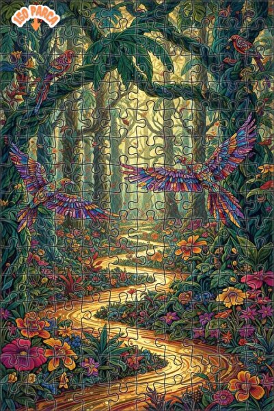 Teona Ahşap لغز خشبي ملون على شكل ببغاء مجنح من سيلو فورست ذو طبقتين 150 قطعة...