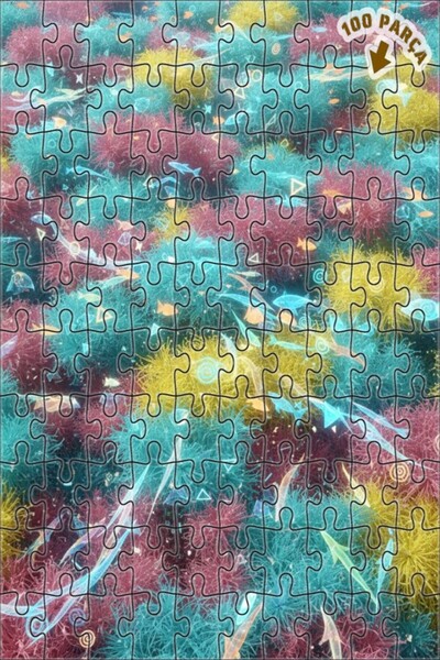 Teona Ahşap لغز خشبي فني رقمي ملون للواقعية الخيالية تحت البحر 100 قطعة 25x25