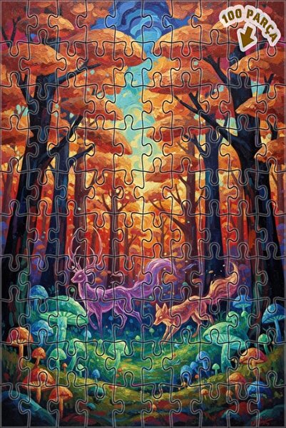 Teona Ahşap لغز خشبي بإطار مزدوج الطبقات بمظهر ألوان الغابة الغامضة المطلقةة ...