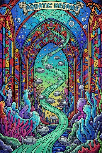 Teona Ahşap لغز خشبي ملون بإطار مزدوج الطبقات من فن الفسيفساء تحت البحر 400 ق...