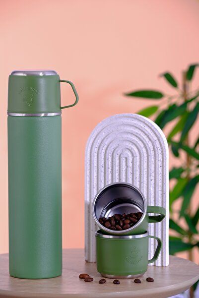 Bienly 500 ml Stainless Steel Thermos with 3 Cups |   Bpa Free |   Sus304 |  ...