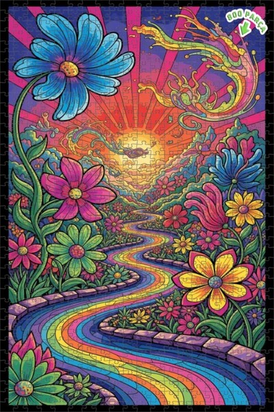 Teona Ahşap لغز خشبي ذو طبقتين على شكل شلال بلون السماء 800 قطعة 70x50