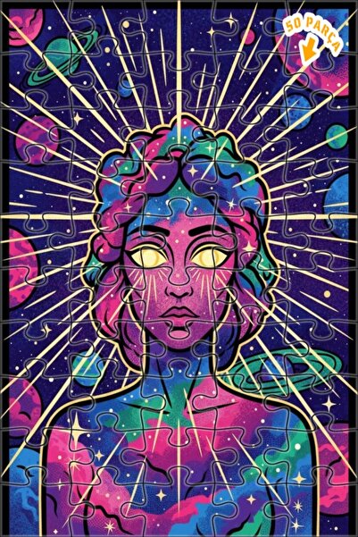 Teona Ahşap لوحة زيتية لآلهة الكونية المجرية ذات مظهر عصري، لغز خشبي مؤطر ذو ...