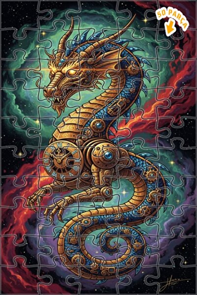 Teona Ahşap لغز خشبي ميكانيكي على شكل تنين فلكي مزدوج الطبقات بإطار خشبي 50 ق...