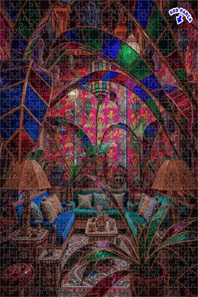 Teona Ahşap لغز خشبي بتصميم أنيق مستوحى من الشرق الأوسط، مزين بالألوان الزيتي...