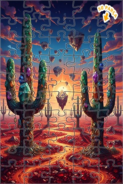 Teona Ahşap لغز خشبي مؤطر بطبقتين بتصميم رسم زيتي لغزال الصحراء الكريستالي، 5...