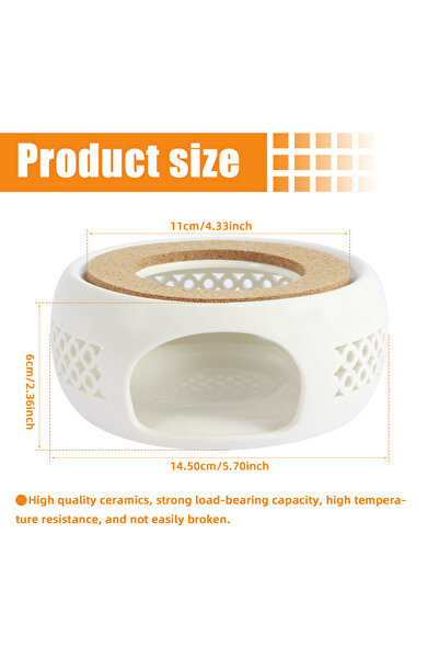 Choice1 قاعدة تسخين إبريق الشاي الخزفية (قطعة واحدة) - قاعدة تسخين مجوفة لإبر...