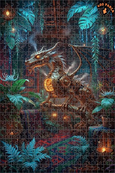 Teona Ahşap لغز فني ستيمبانك بمظهر الزيت الملون باللون الأزرق الملكي 400 قطعة...