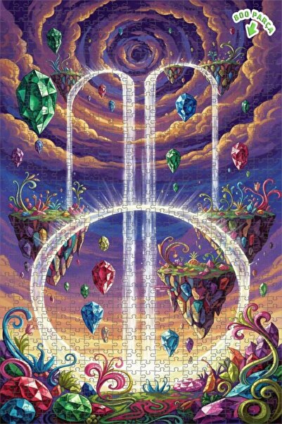 Teona Ahşap لغز خشبي مؤطر بطبقتين على شكل شلال كريستالي، 800 قطعة، 70x50 سم