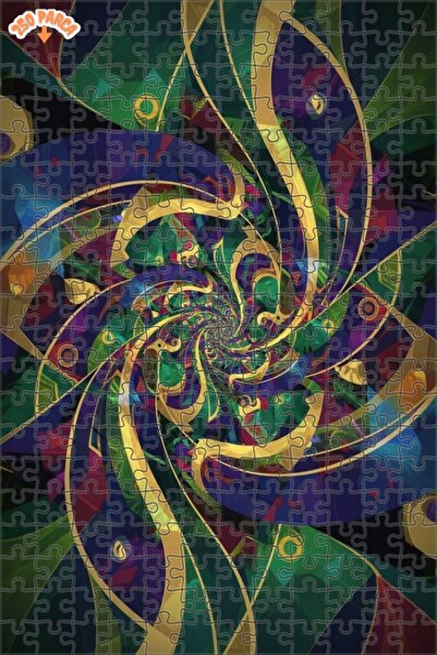 Teona Ahşap لغز خشبي ذو طبقتين بتصميم حلزوني ذهبي 250 قطعة 30x30