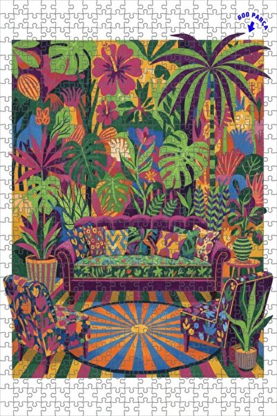 Teona Ahşap لغز خشبي بتصميم لوحة زيتية من سلسلة تروبيك دريم، لغز خشبي مؤطر بط...