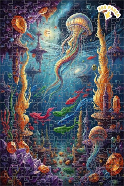 Teona Ahşap لوحة زيتية رائعة لشلال كريستالي تحت الماء، لغز خشبي مؤطر من طبقتي...