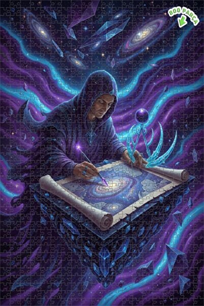 Teona Ahşap لغز خشبي مؤطر بطبقتين بمظهر لوحة زيتية معمارية للكون 800 قطعة 70×50