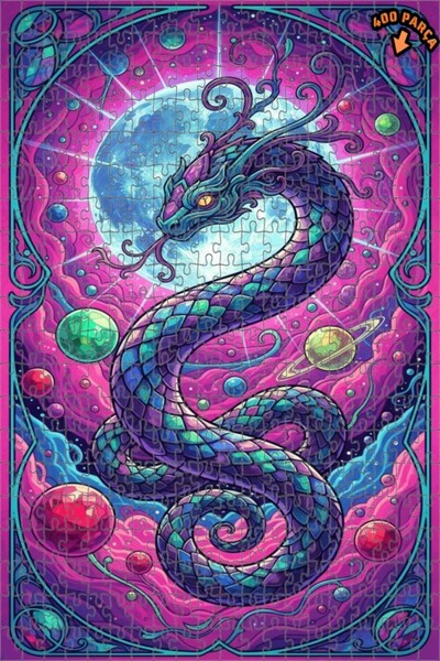 Teona Ahşap لغز خشبي مكون من طبقتين بإطار خشبي من سلسلة جالاكسي التنينة الفاخ...