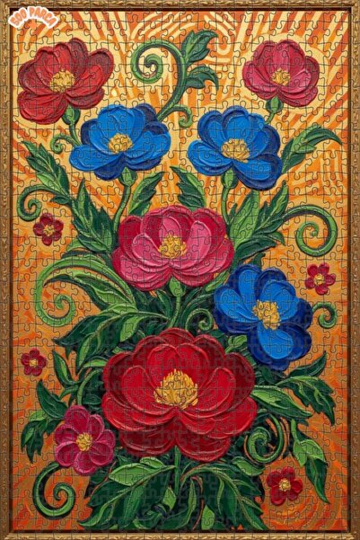 Teona Ahşap ألوان نابضة بالحياة، مظهر زهور مرسومة بالزيت، بازل خشبي مؤطر بطبق...