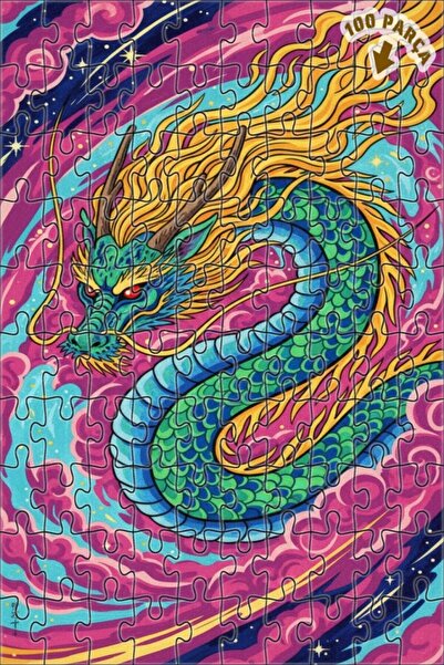 Teona Ahşap لغز خشبي بإطار مزدوج الطبقات من ديزاين دراغون آرت 100 قطعة 25x25