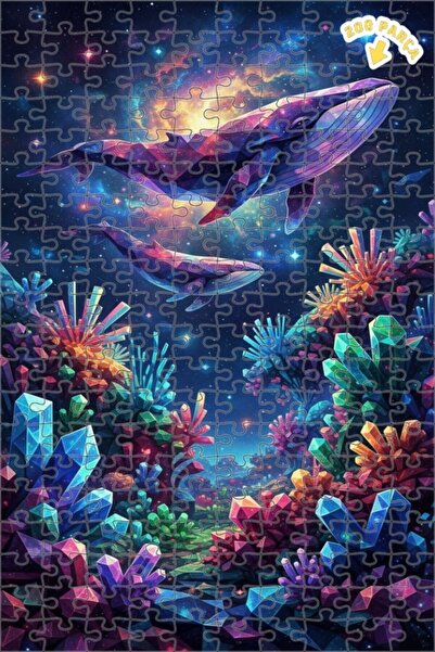 Teona Ahşap لغز خشبي ذو طبقتين بإطار من كريستال لاند جالاكتيك بالينا، 200 قطع...