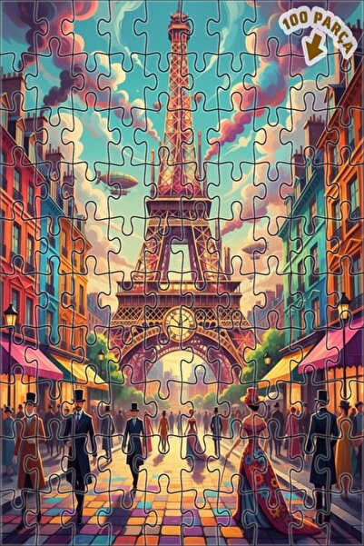 Teona Ahşap لغز خشبي مؤطر ذو طبقتين بتصميم لوحة زيتية لحلم باريس الخيالي 100 ...