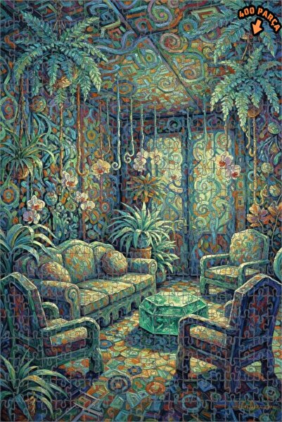 Teona Ahşap لغز الحديقة الاستوائية الغامضة، لوحة زيتية ذات مظهر عصري، لغز خشب...