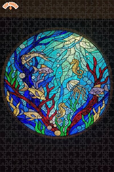 Teona Ahşap لغز خشبي ذو طبقتين بإطار من سلسلة سحر تحت البحر 500 قطعة 50x30