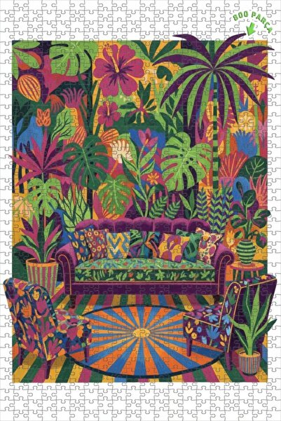 Teona Ahşap لغز خشبي بتصميم لوحة زيتية من سلسلة تروبيك دريم، لغز خشبي مؤطر بط...