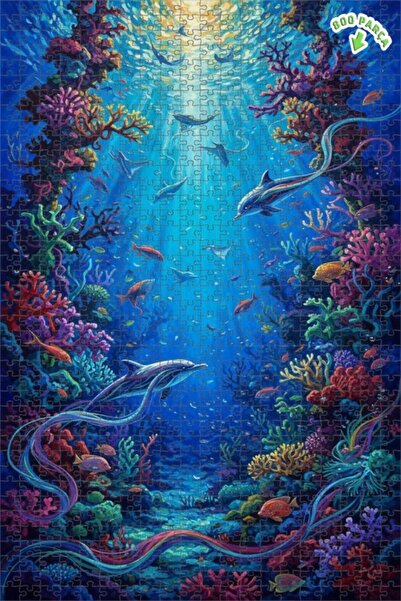 Teona Ahşap لغز خشبي رائع بمظهر لوحة زيتية تحت الماء 800 قطعة 70x50