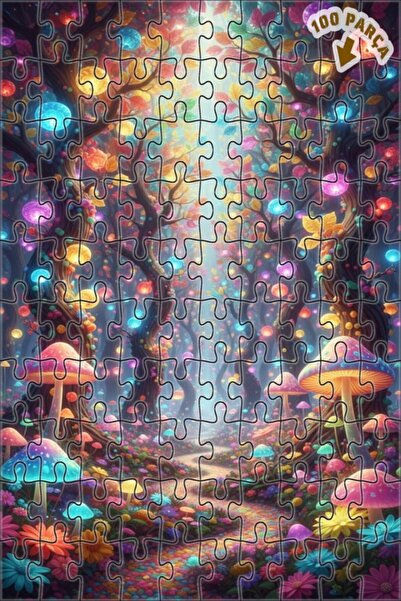 Teona Ahşap أضواء الغابة السحرية، أحجية خشبية ملونة على شكل فطر ذات طبقتين، 1...