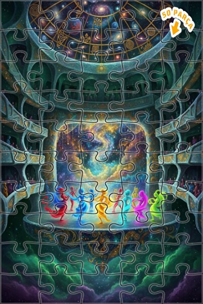 Teona Ahşap راقصون ملونون على المسرح السماوي، لوحة زيتية فنية 50 قطعة 15x25