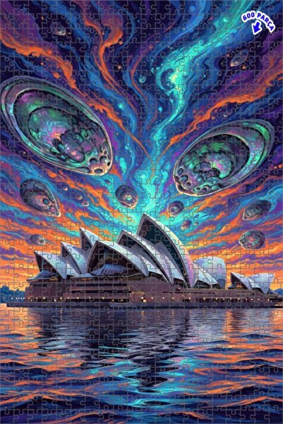 Teona Ahşap لغز خشبي مؤطر ذو طابقين بتصميم مسرح أوبرا سيدني السحري، 600 قطعة،...