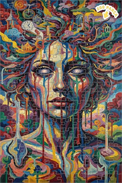 Teona Ahşap لوحة زيتية لصورة امرأة بتصميم الواقعية الحالمة، لوحة خشبية مؤطرة ...